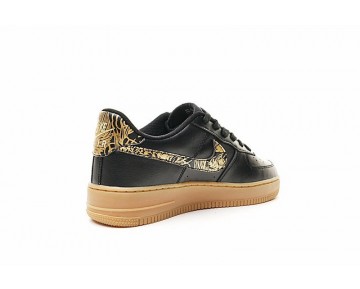 Schuhe Nike Air Force 1 Low Premium Lunar New Year Id Basketball Embroidery Schwarz Gold 919729-992 Unisex