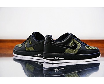 718152-700 Nike Air Force 1 Lv8 'Woven Schwarz Grün Weiß Herren Schuhe