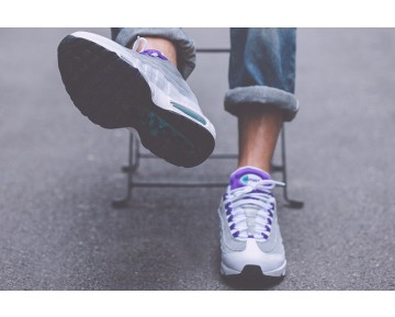 Weiß/Court Lila-Emerald Grün-Wolf Grau Nike Wmns Air Max 95 307960-101 Unisex Schuhe